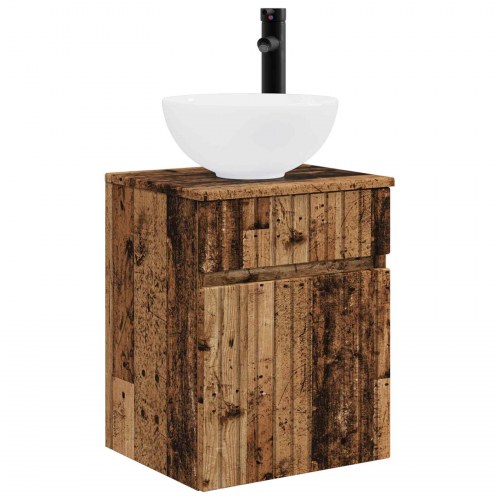 Badeværelsesskabsæt 5 stk Gammelt træ 43 x 16 x 62,5 cm