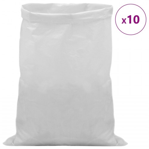 Vevde sække 10 stk Hvid 60 x 100 cm PP