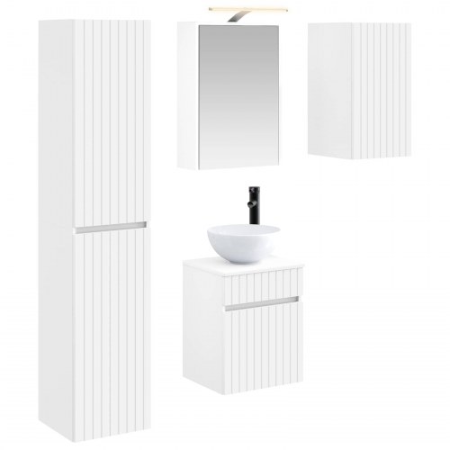 Badeværelsesskabsæt 5 stk Hvid 43 x 16 x 62,5 cm