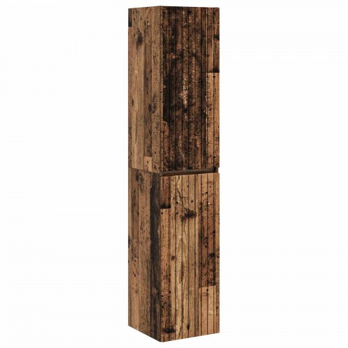 Badeværelsesskabsæt 5 stk Gammelt træ 40 x 10,5 x 60,5 cm