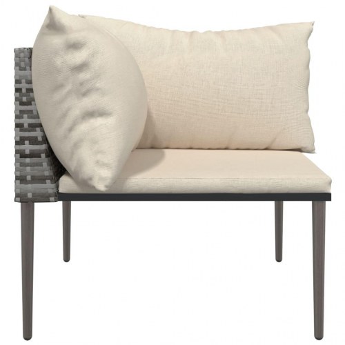 Hjørnemodul til havesofa med hynder polyrattan grå