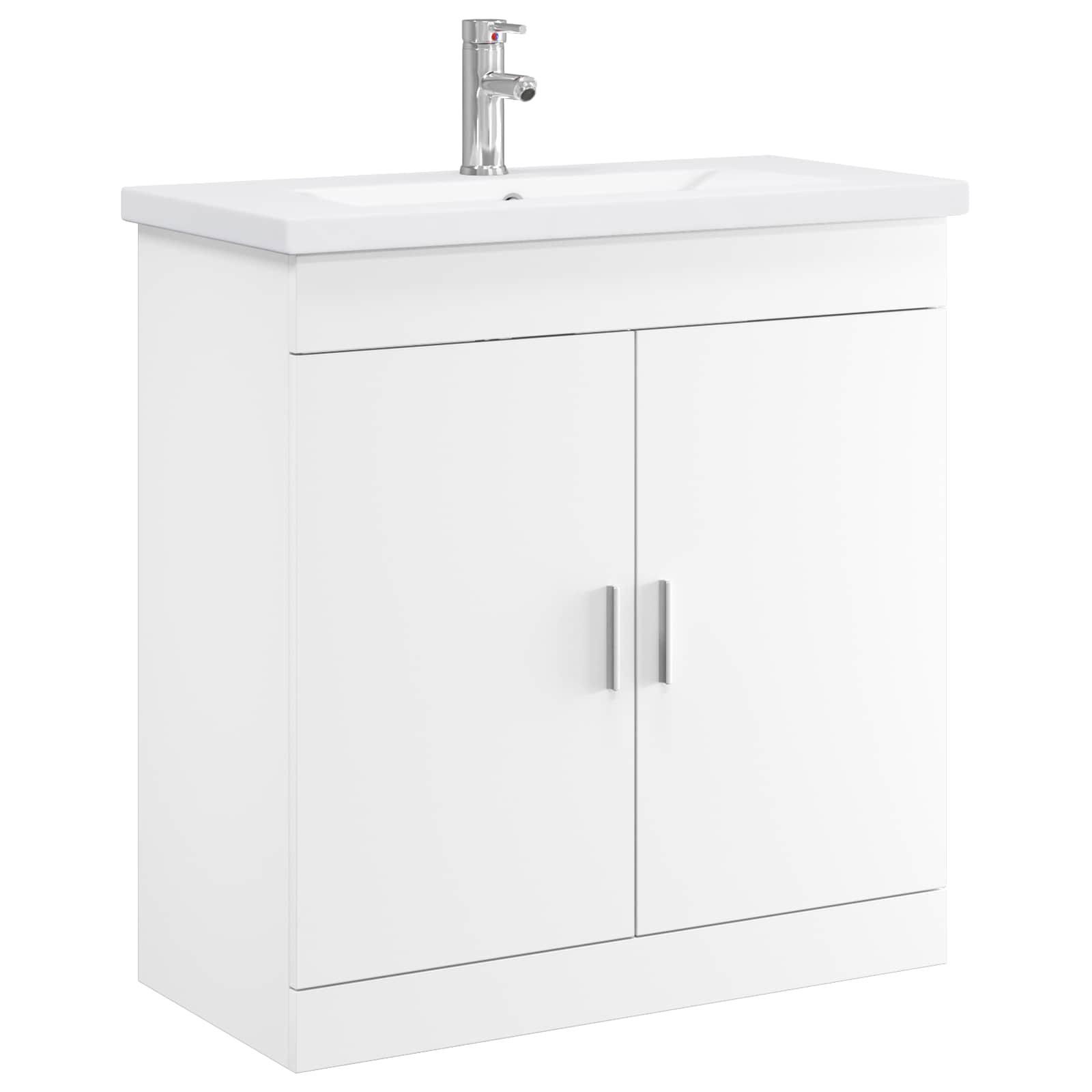 Badeværelsesmøbel sæt Hvid 81 x 40 x 84,5 cm Konstrueret træ