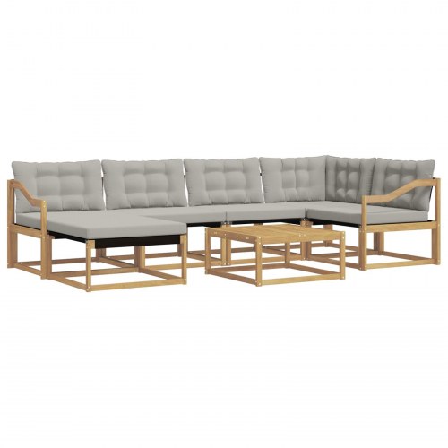 Udendørs sofagruppe 7 stk Hvid og lysegrå 79 x 79 x 37 cm