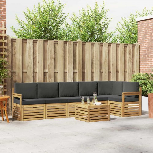 Udendørs sofagruppe 7 stk Hvid og antracit 59 x 59 x 37 cm