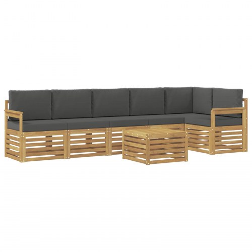 Udendørs sofagruppe 7 stk Hvid og antracit 59 x 59 x 37 cm