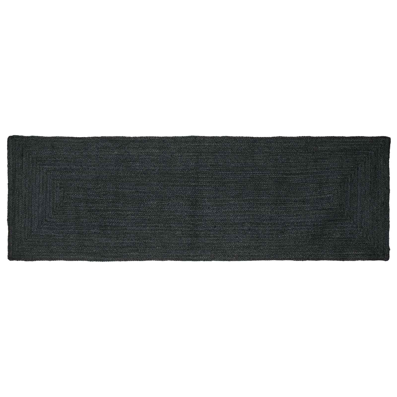 Områdetæpper Rektangulær Mørkegrå 80 x 250 cm Jute