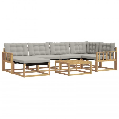 Udendørs sofagruppe 7 stk Hvid og lysegrå 79 x 79 x 37 cm