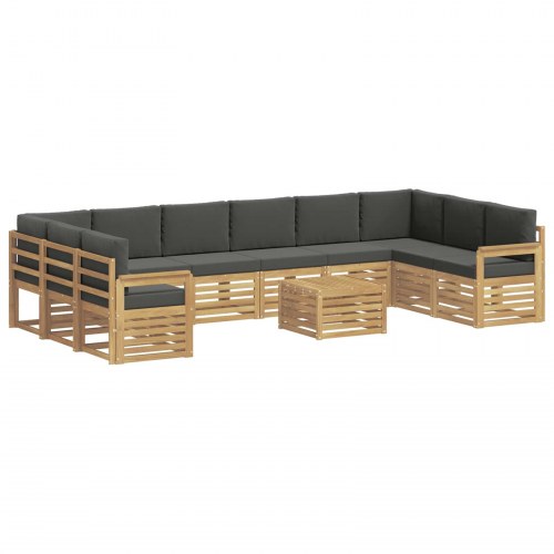 Udendørs sofagruppe 8 stk Hvid og Antracitgrå 59 x 59 x 37 cm