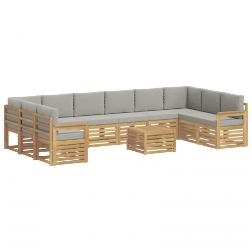 Udendørs sofagruppe 8 stk Hvid Og Lys Grå 59 x 59 x 37 cm