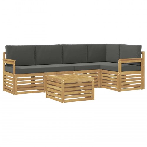 Udendørs sofagruppe 6 stk Hvid og antracit 59 x 59 x 37 cm