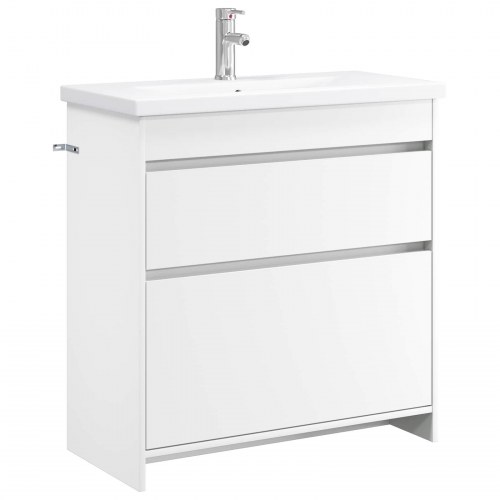 Badeværelsesmøbel sæt Hvid 81 x 40 x 84,5 cm Konstrueret træ