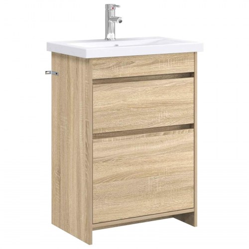 Badeværelsesmøbel sæt Sonoma-eg 61 x 40 x 84,5 cm