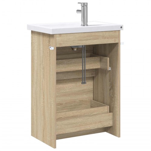 Badeværelsesmøbel sæt Sonoma-eg 61 x 40 x 84,5 cm