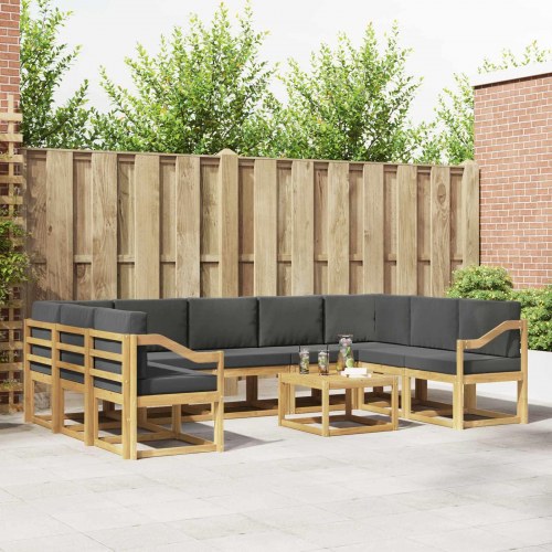 Udendørs sofagruppe 10 stk Hvid og antracit 59 x 59 x 37 cm