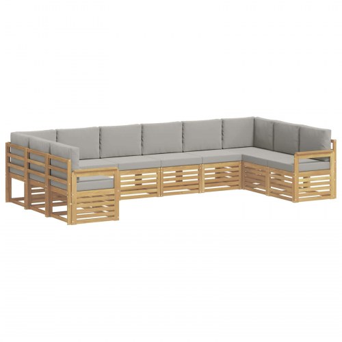 Udendørs sofagruppe 7 stk Hvid og lys grå 363 x 187,5 x 73 cm