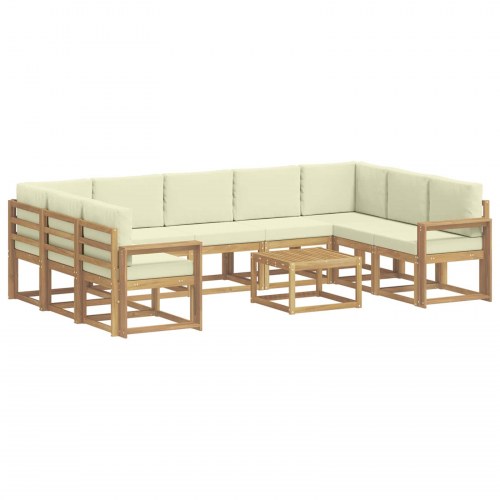 Udendørs sofagruppe 10 stk Hvid og cremefarvet 59 x 59 x 37 cm