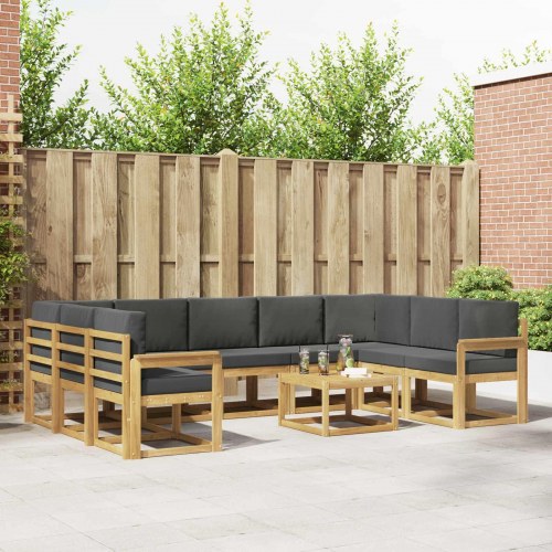 Udendørs sofagruppe 10 stk Hvid og antracit 59 x 59 x 37 cm