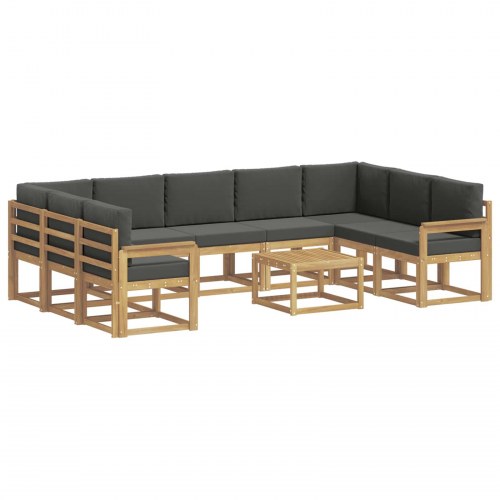 Udendørs sofagruppe 10 stk Hvid og antracit 59 x 59 x 37 cm