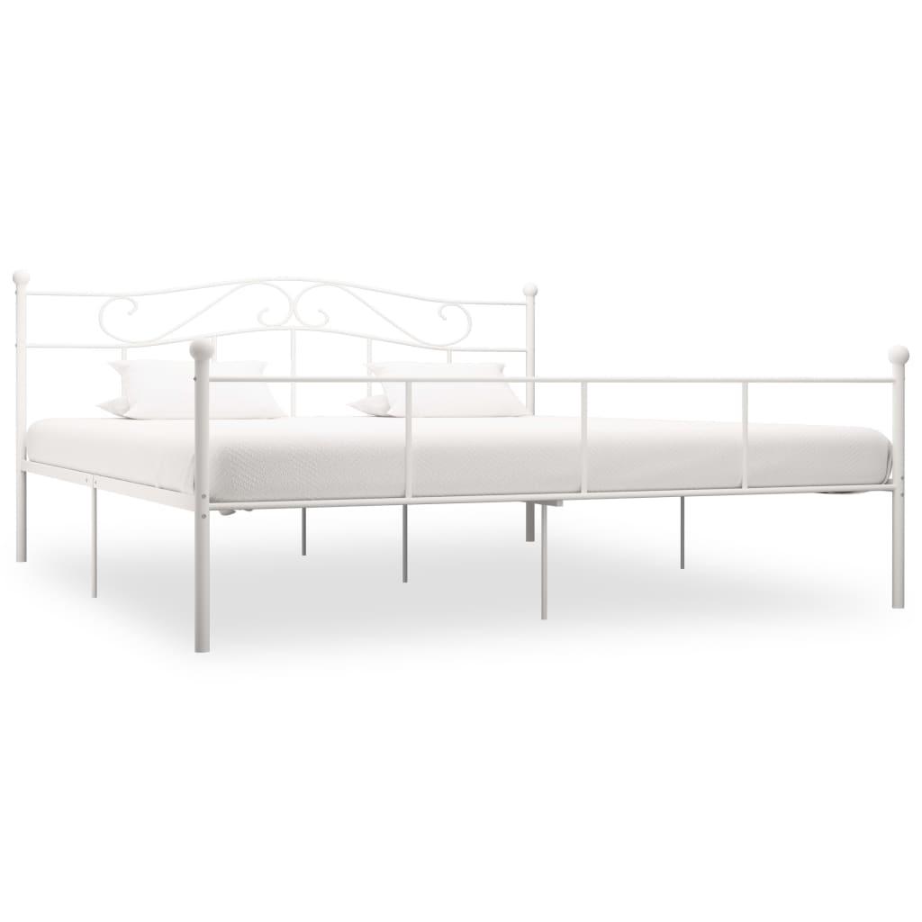 Sengestel 200x200 cm metal hvid