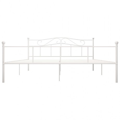 Sengestel 200x200 cm metal hvid