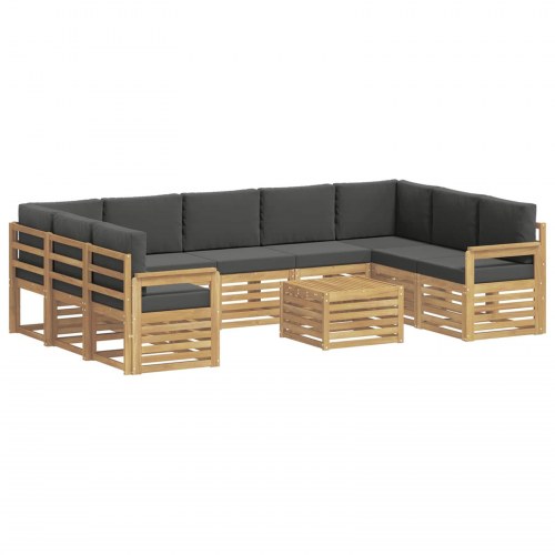 Udendørs sofagruppe 8 stk Hvid og Antracitgrå 59 x 59 x 37 cm