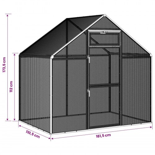 Fuglebur Antracit 181,5 x 110,5 x 173,5 cm Svejset Trådnet