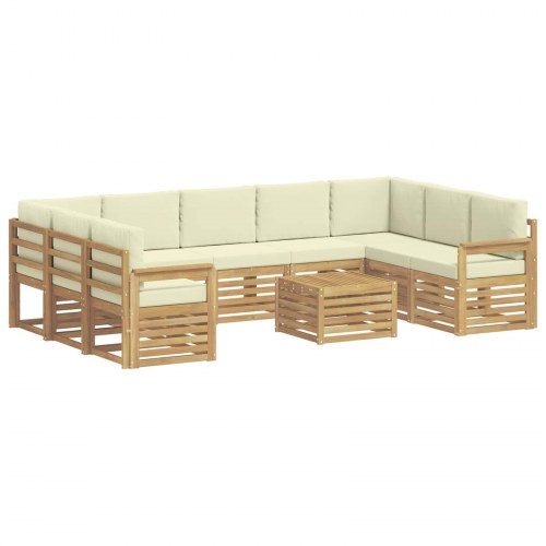 Udendørs sofagruppe 8 stk Hvid og creme 59 x 59 x 37 cm