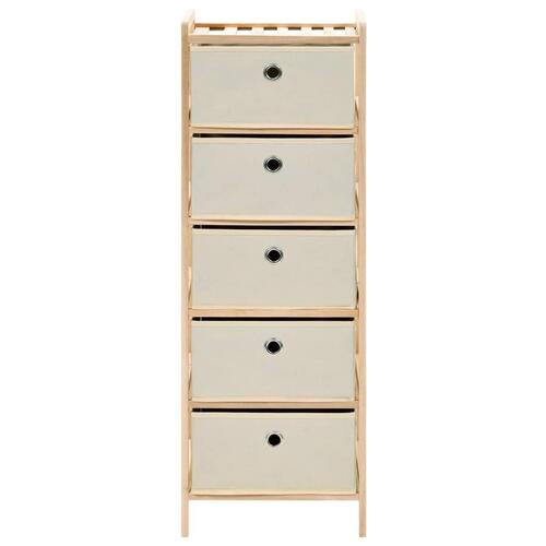 Opbevaringsstativer med 5 stofkurve 2 stk. cedertræ beige