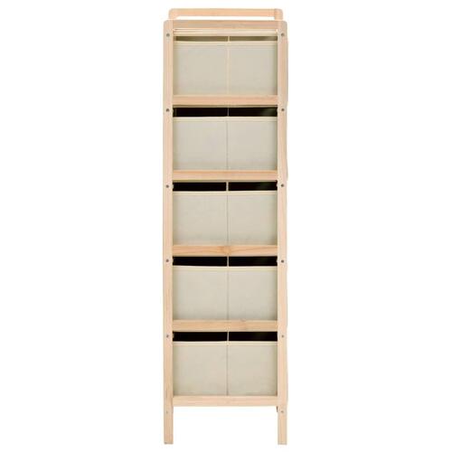 Opbevaringsstativer med 5 stofkurve 2 stk. cedertræ beige