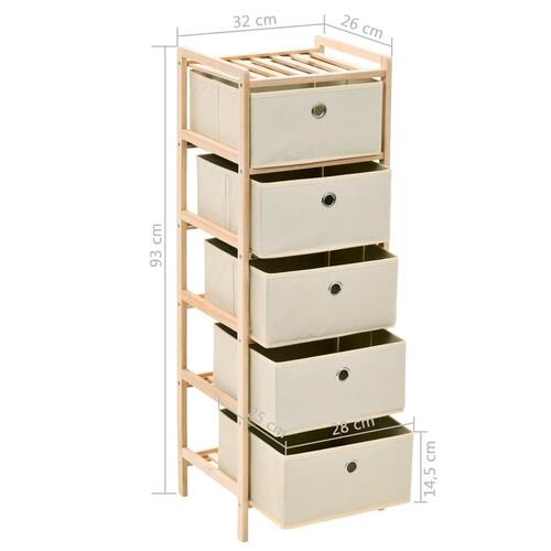 Opbevaringsstativer med 5 stofkurve 2 stk. cedertræ beige