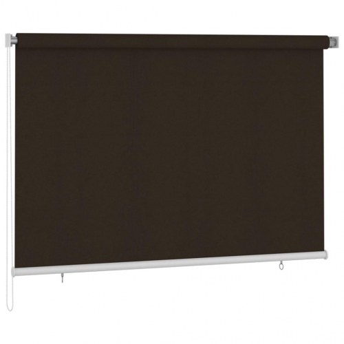 Udendørs rullegardin 220 × 140 cm i HDPE - brun