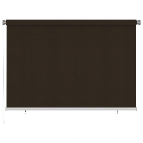 Udendørs rullegardin 220 × 140 cm i HDPE - brun
