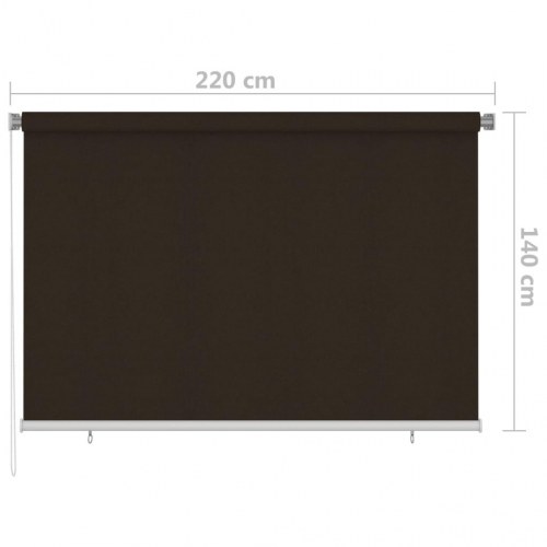 Udendørs rullegardin 220 × 140 cm i HDPE - brun