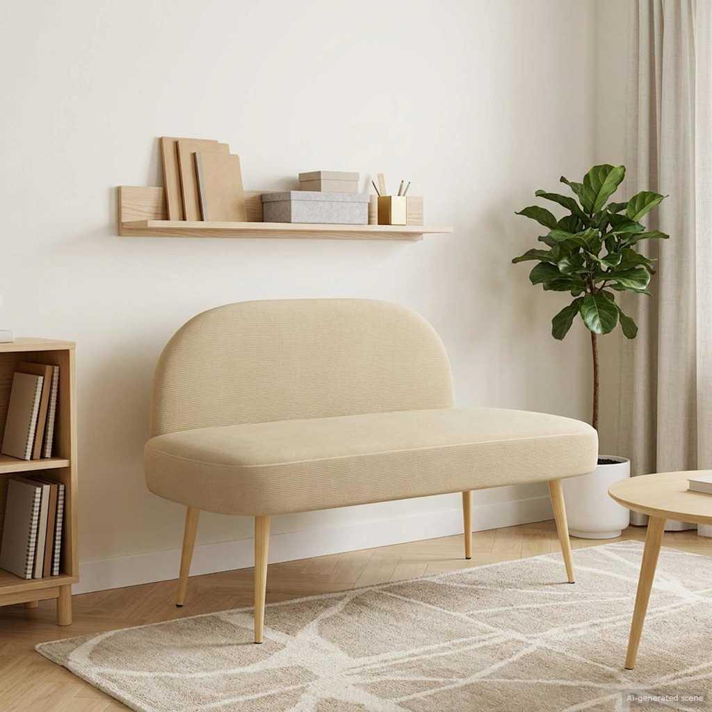 Polstret bænk med ryg Lysegrå 110 x 60 x 76 cm Velourstof billede