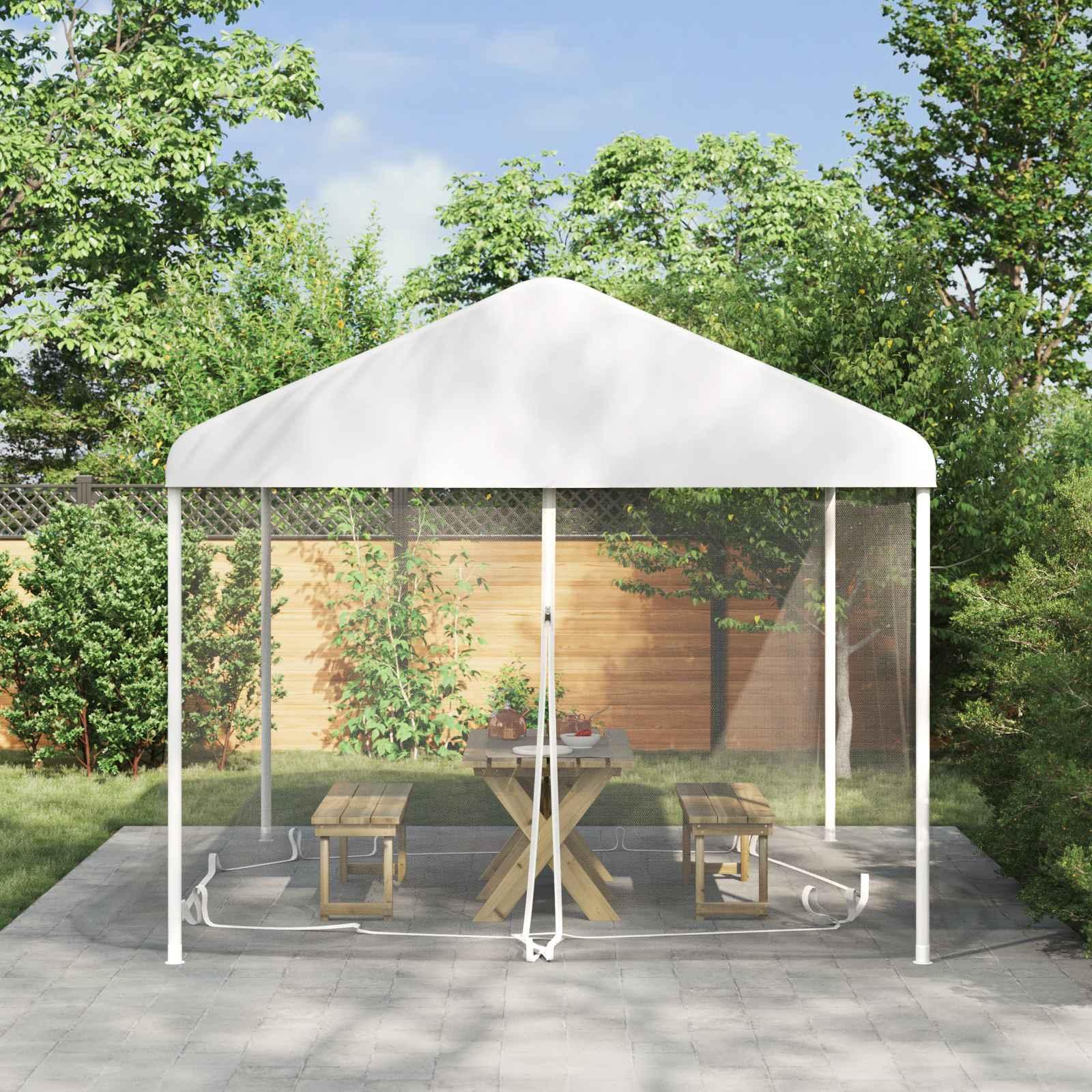 Myggenet til Gazebo 220 Maske 220 mesh Hvid 3,6 x 3 x 2 cm billede