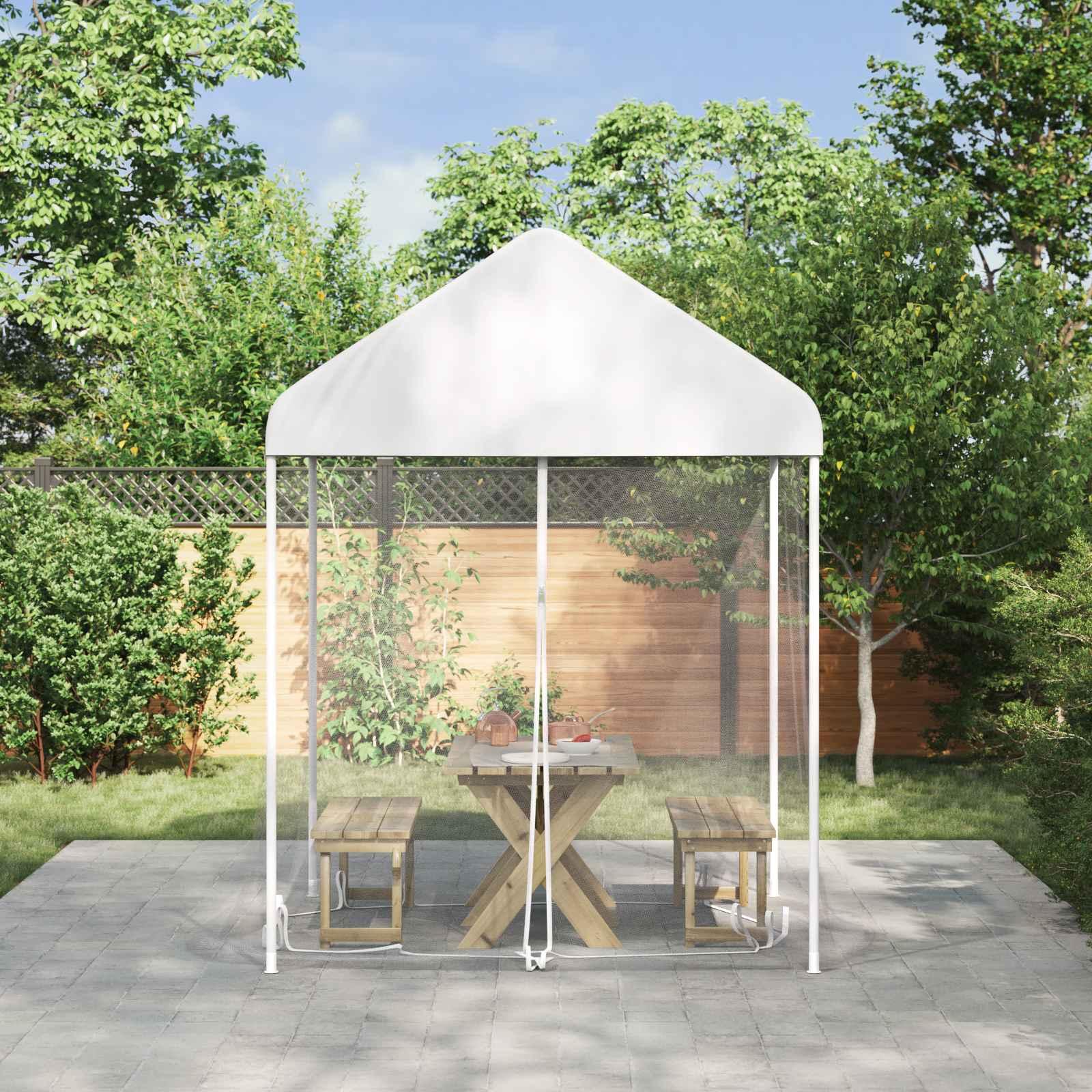 Myggenet til Gazebo 220 Maske 220 mesh Hvid 2 x 2 x 2 m billede