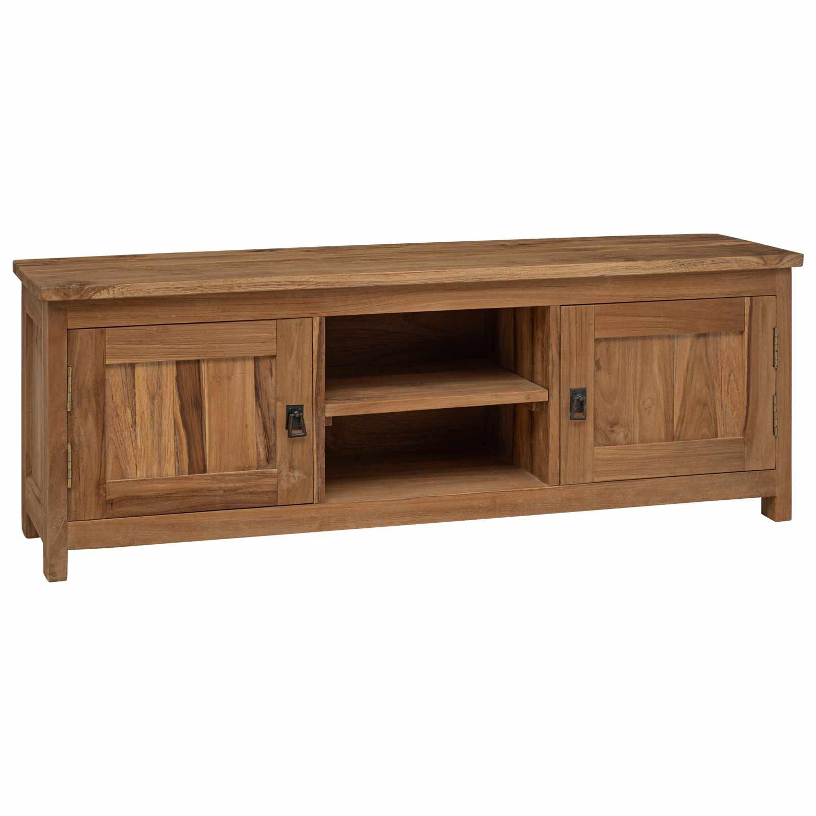Tv-skab 110 x 30 x 40 cm Naturfarvet Massiv Teaktræ billede