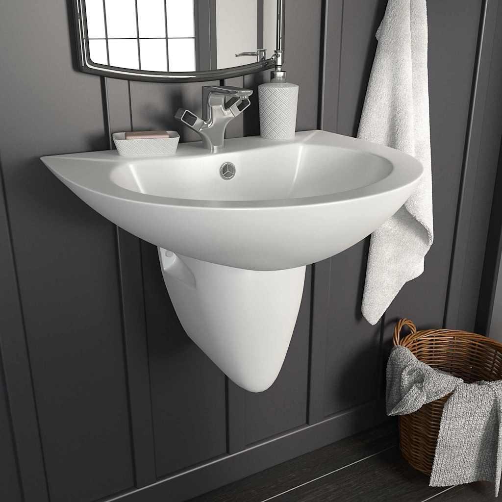 Vask Hvid 52 x 45 x 49 cm Glaseret Keramik billede