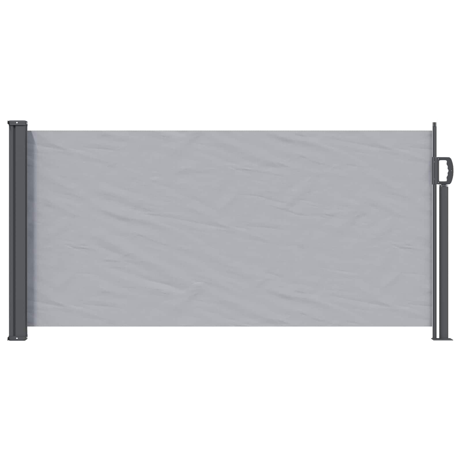 Udtrækkelig sidemarkise 300 × 100 cm - grå polyester, rektangulær billede