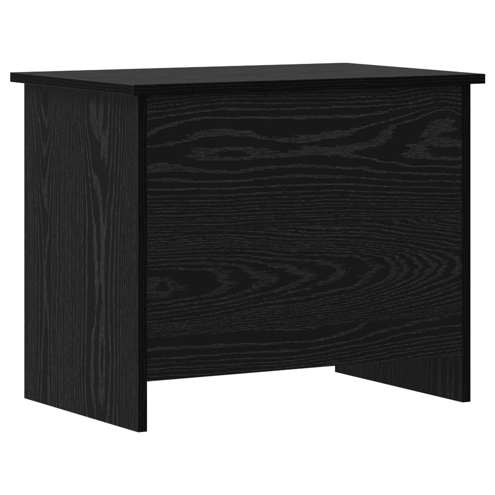 Opbevaringskiste Sort eg 60 x 40 x 50 cm Konstrueret træ billede