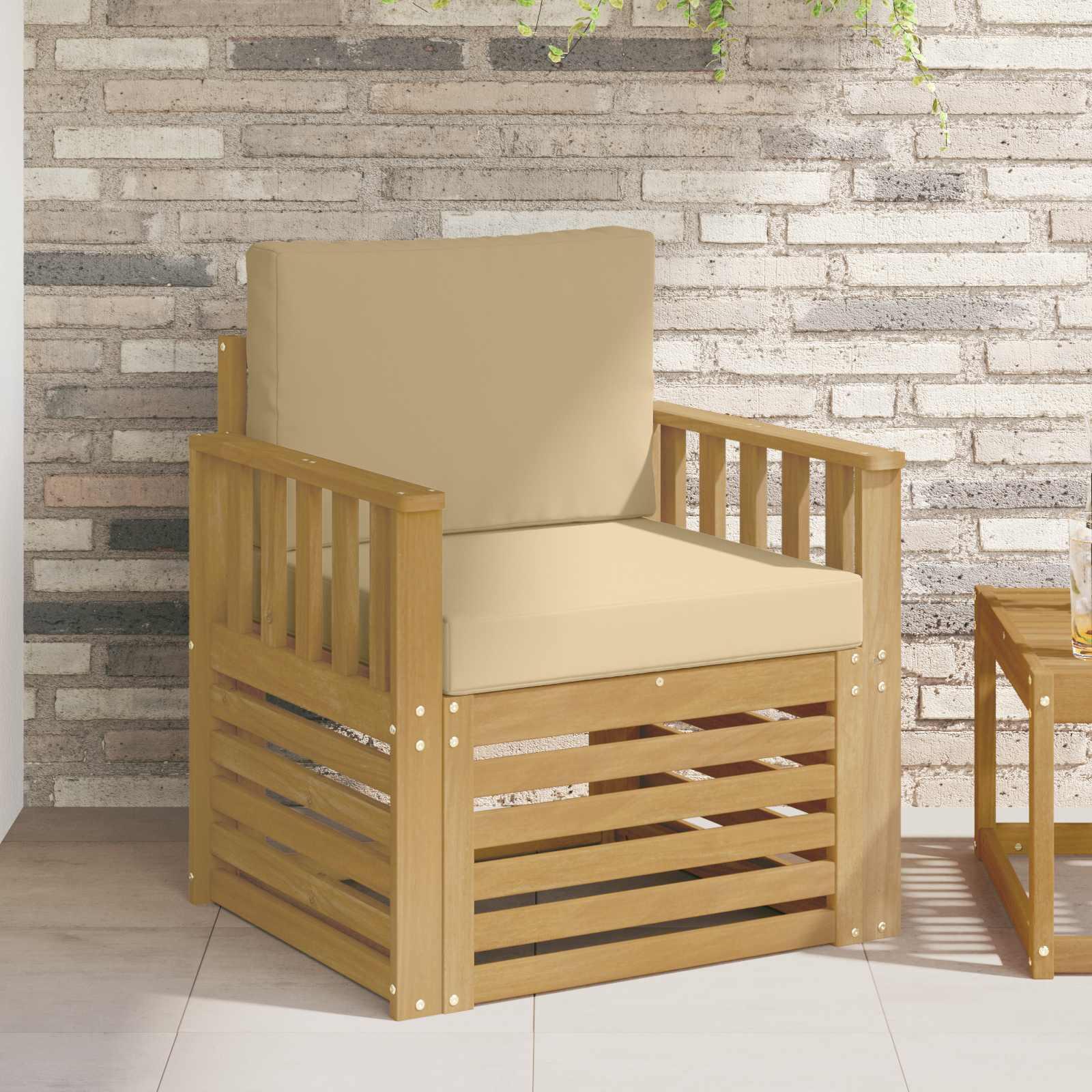 2 Stk Udendørs sofagruppe Polyester Hvid og Beige billede