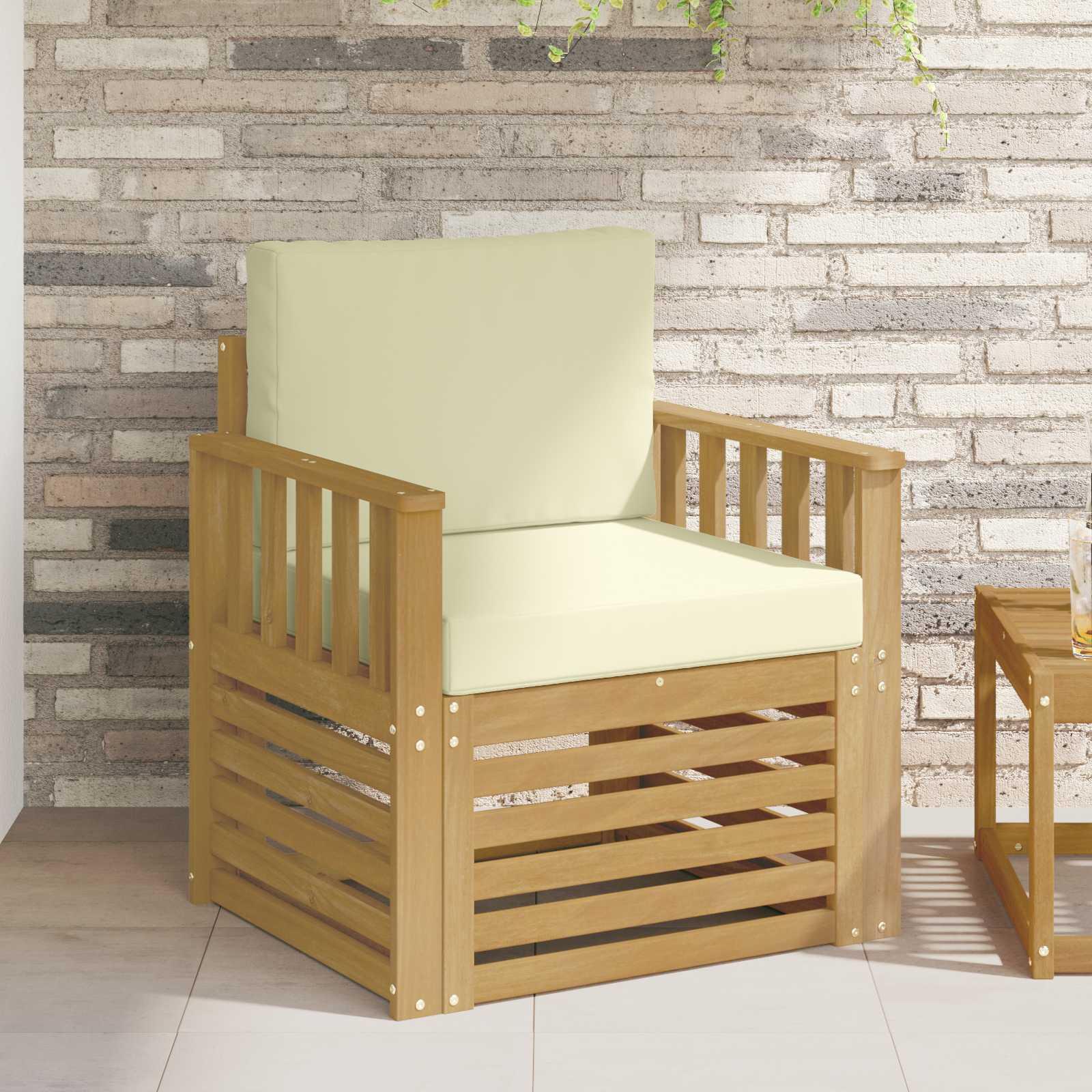 2 Stk Udendørs sofagruppe Polyester Hvid og creme billede