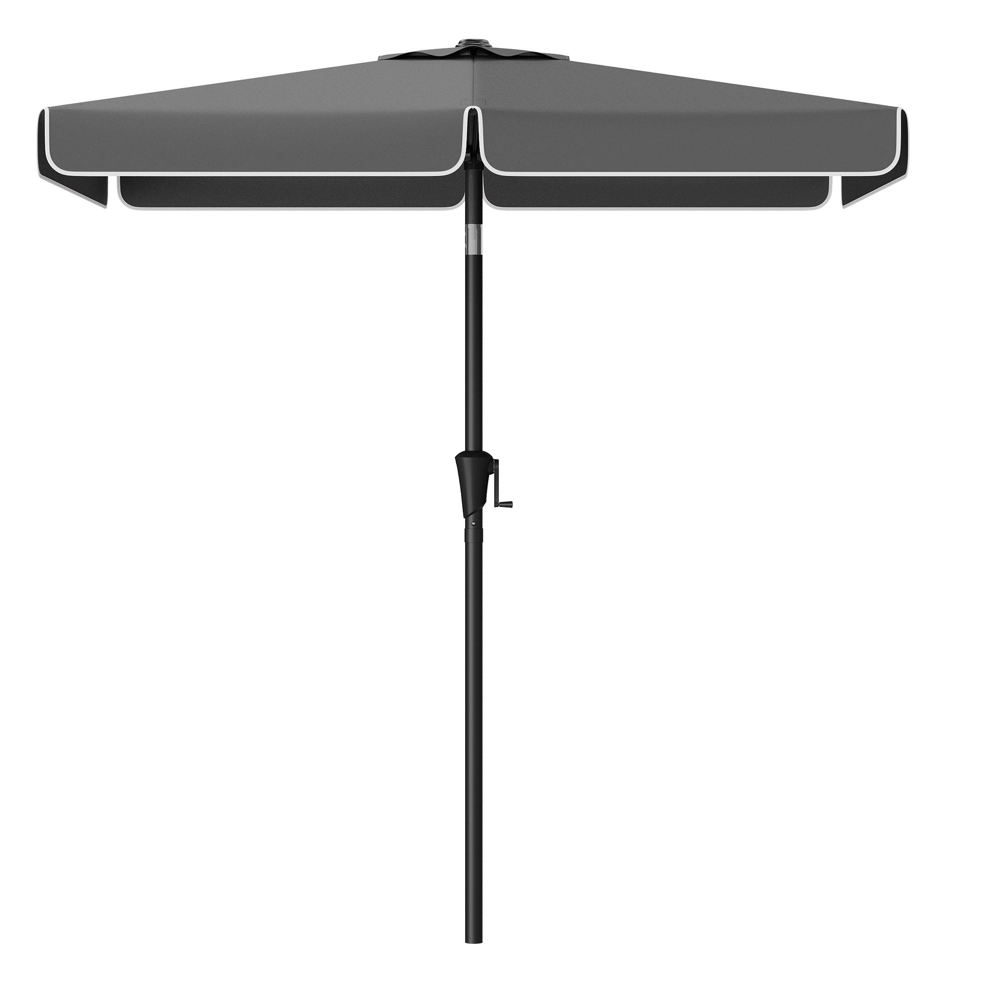 Rektangulær parasol 2 × 1,5 m med vippefunktion - grå, UPF 50+