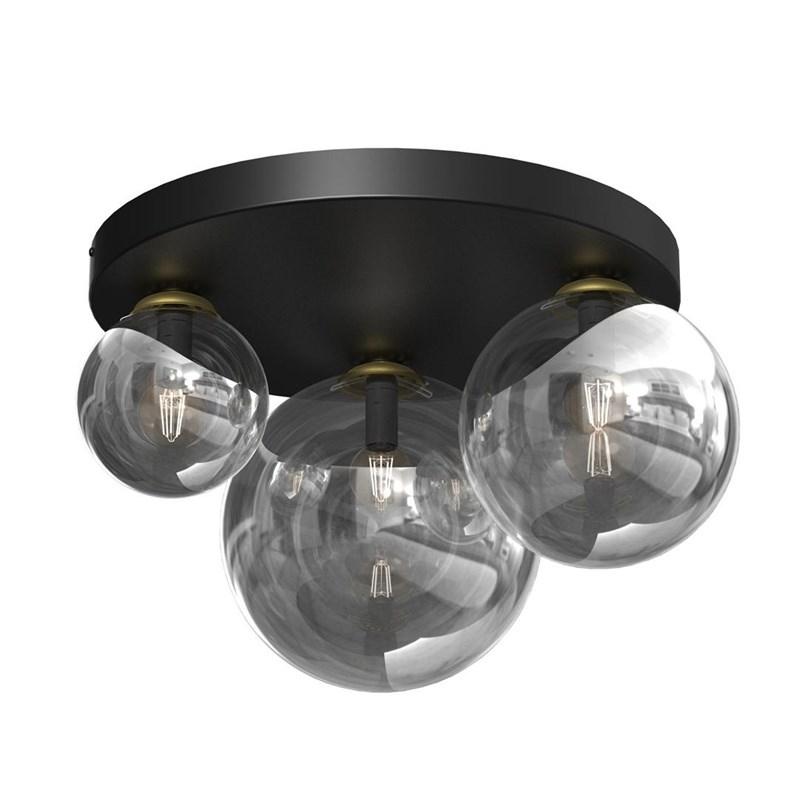 Loftlampe Bursa - 3 lyskilder, E14/E27, sort/guld billede