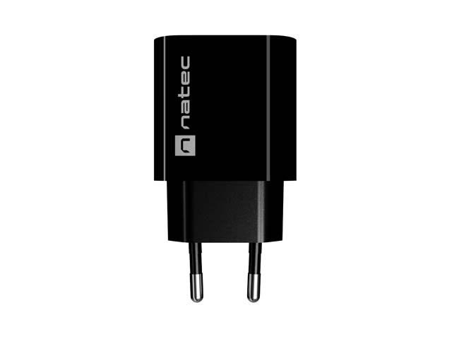 NATEC Ribera vægoplader 20 W - 1x USB-A + 1x USB-C, sort billede