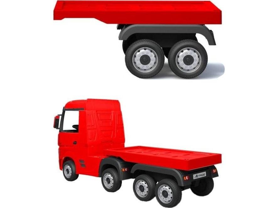Rød påhængsvogn til el-køretøj HL358 - passer til Mercedes/Scania/Actros (legetøj) billede