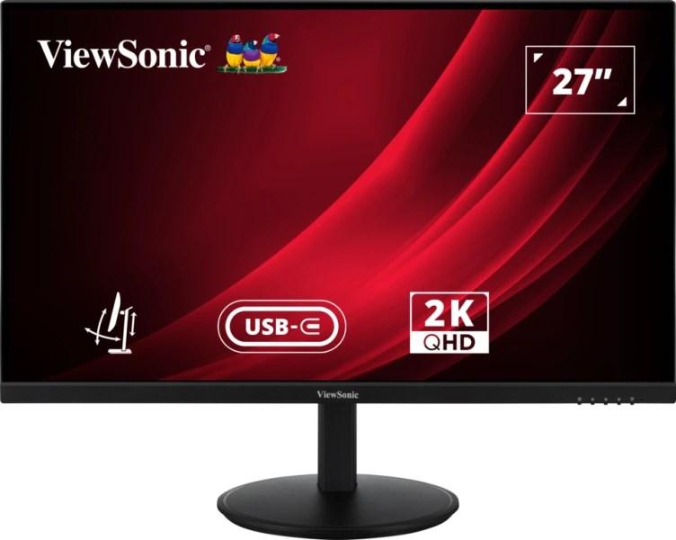 ViewSonic VG2709-2K-MHDU-2 27" QHD IPS kontorskærm med USB‑C og højdejustering - Sort billede