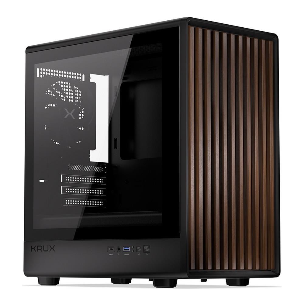 KRUX Helio M-ATX pc-kabinet med vindue - sort (uden strømforsyning) billede