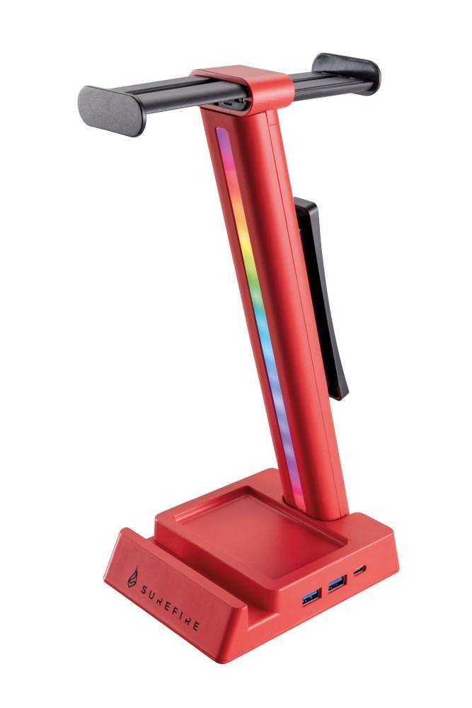 SureFire Vinson N2 headsetstander - rød med RGB og USB-hub billede