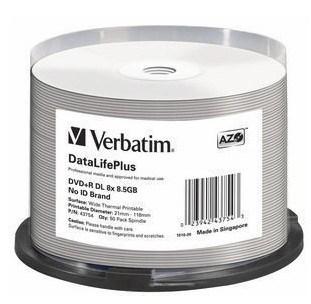 Verbatim DataLifePlus DVD+R DL 8,5 GB - 50 stk. spindel, 8x billede